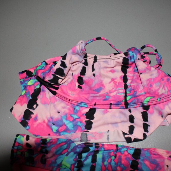 Multi Color 2 Pcs Justuice Bikini Swimsuit Size 12 - Picture 3 of 16